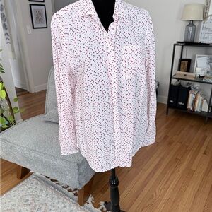 beachlunchlounge White and Red Button Down Shirt